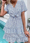 Hippie Blue Floral Printed Mini Dress
